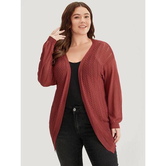 Plus Size 3X 22 24 Russet Rare BloomChic Loose Open Front Cardigan • - Picture 4 of 10